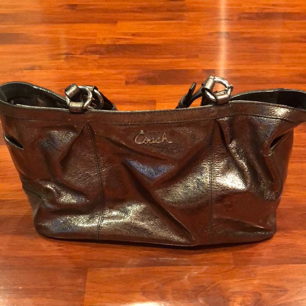 Silver Coach Leather Purse